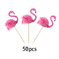 Rssta i 50 Pack Cupcake Toppers, 3D Flamingo Design, Tropical Theme for Luau, Baby Shower, Birthday, Wedding, Paper, Design 4