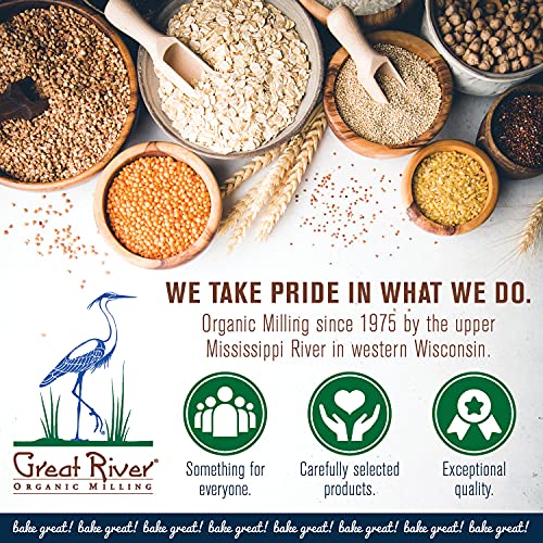 Great River Organic Milling Organic Whole Wheat Flour, 25 lb, Pack of 1, Model 684765110251
