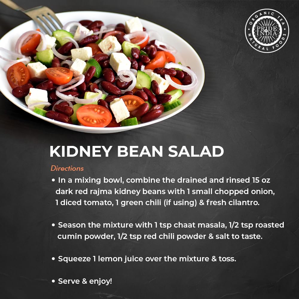Pride Of India - Indian Whole Dark Kidney Beans - Protein & Fiber Rich Rajma, 3.0 Pound Jar