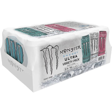 Monster Mix Energy Ultra Variety Pack, Zero Ultra, Fiesta & Rosa, 384 Fl Oz (24 Pack)