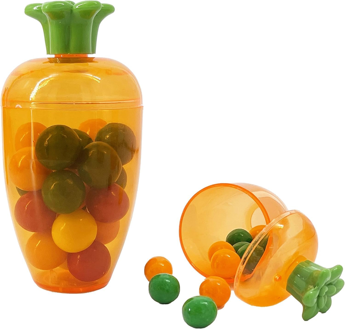 The Dreidel Company Fillable Easter Carrots, 5.5 Plastic Containers, 24-Pack, Bright Orange