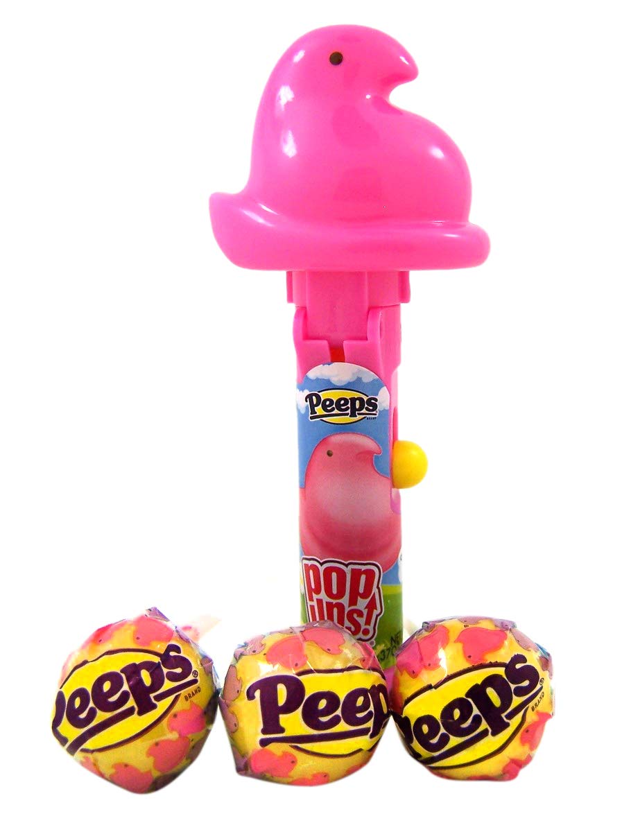 Flix Peeps Candy, Spring Pop Up Chick Shaped Lollipop Holders With Marshmallow Flavored Suckers, 2.22 Ounces