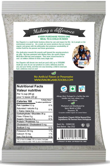 Jiva Organics Organic Basmati Rice - Pure Long Grain, 10 LB Bag