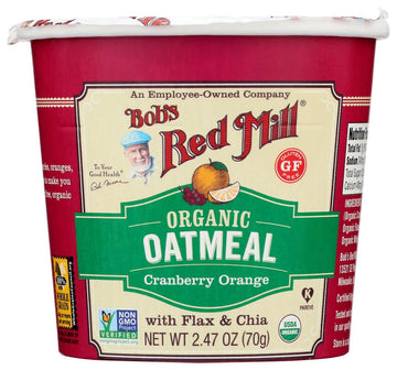 Bob 'S Red Mill Organic Gluten-Free Oatmeal Cup, Cranberry Orange, 2.47 Oz (Pack Of 1)