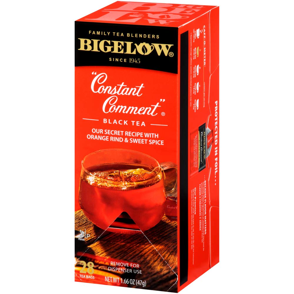 Bigelow Tea Constant Comment Spiced Black Tea, 28-Count Box, Full Caffeine, Foil-Wrapped Bags