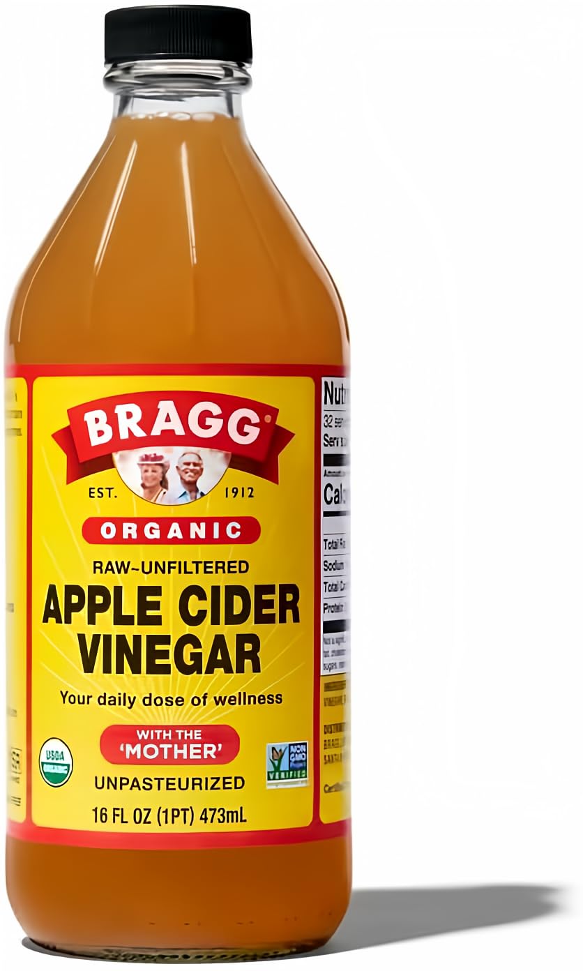 Bragg Organic Raw Apple Cider Vinegar, 16 Fl Oz, Pack of 1