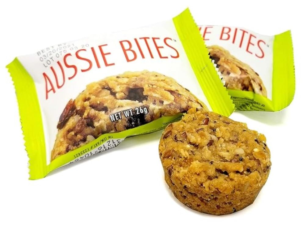 Traditional Aussie Bites Individually Wrapped 27 Oz, Oatmeal Snacks Cookies, Oatmeal Bites