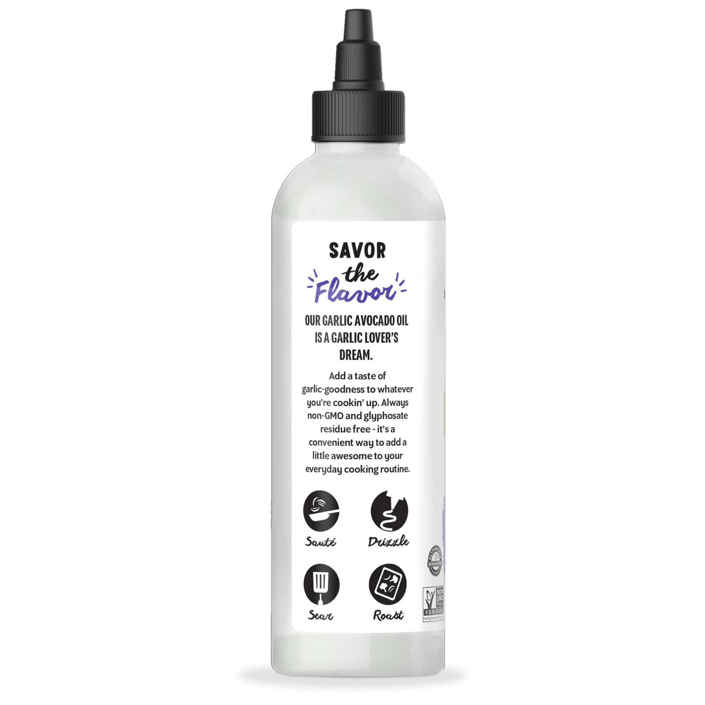 Chosen Foods Garlic Avocado Oil Squeeze Bottle - 16.2 Fl Oz - For Drizzling, Saut  Ing, Roasting & Searing - High Smoke Point Co