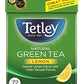 Tetley Natural Green Tea, Lemon Green Tea, 72 Tea Bags (Pack Of 6) Rainforest Alliance Certified