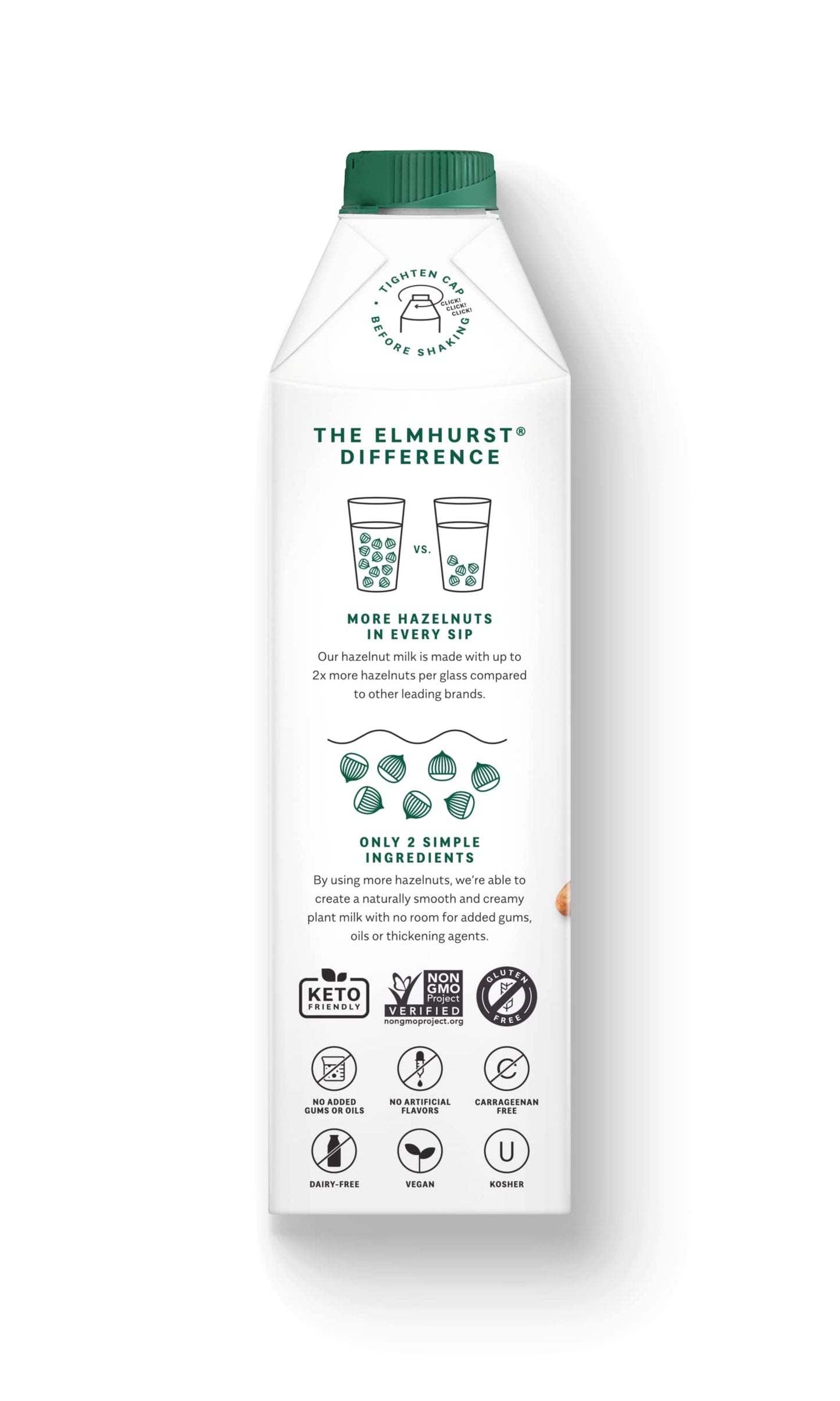 Elmhurst 1925 Milked Hazelnuts Unsweetened Hazelnut Milk, 32 Ounce (Pack Of 6)