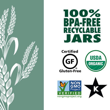 RiceSelect Organic Jasmati Rice, 32-Ounce Jars, 4-Pack, 2 Pound Total, Model 905616