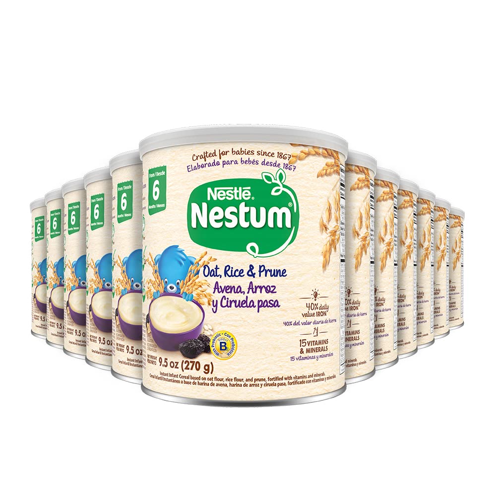 Nestle Nestum, Oat Rice & Prune, 9.5 Ounce (Pack Of 12)