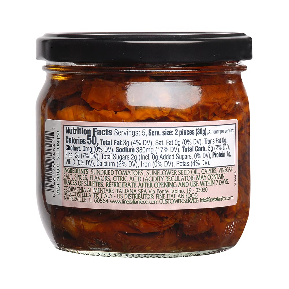 Mantova Sun-Dried Tomatoes, 11.3 Oz. (Pack Of 2), Product Of Italy, All-Natural, Sun-Dried Tomatoes, Vegan-Friendly, Non-Gmo, No