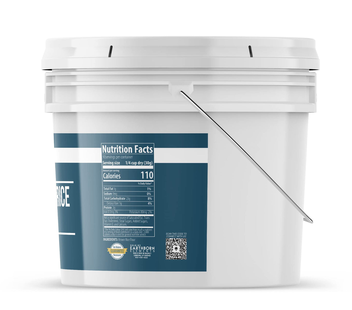 Earthborn Elements Brown Rice Flour 1 Gallon Bucket, Gluten-Free, Baking