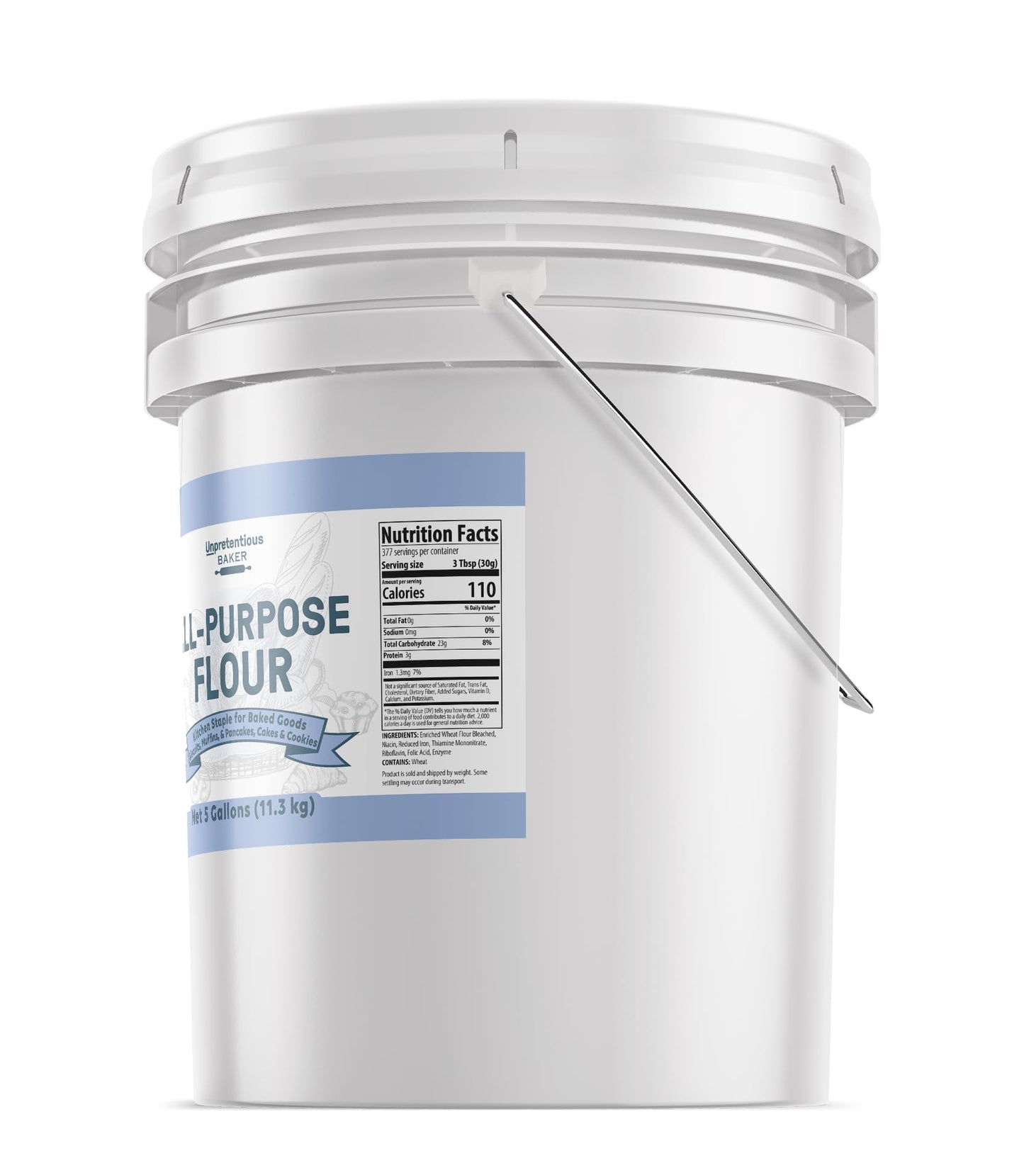 Unpretentious All Purpose Flour, 5 Gallon Bucket, Versatile Kitchen Staple, Food Storage