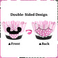 MOAXMOA Minnie Cupcake Toppers and Wrappers, 32 Toppers & 32 Wrappers, Paper, Kids Birthday Theme, Baby Shower Party Supplies