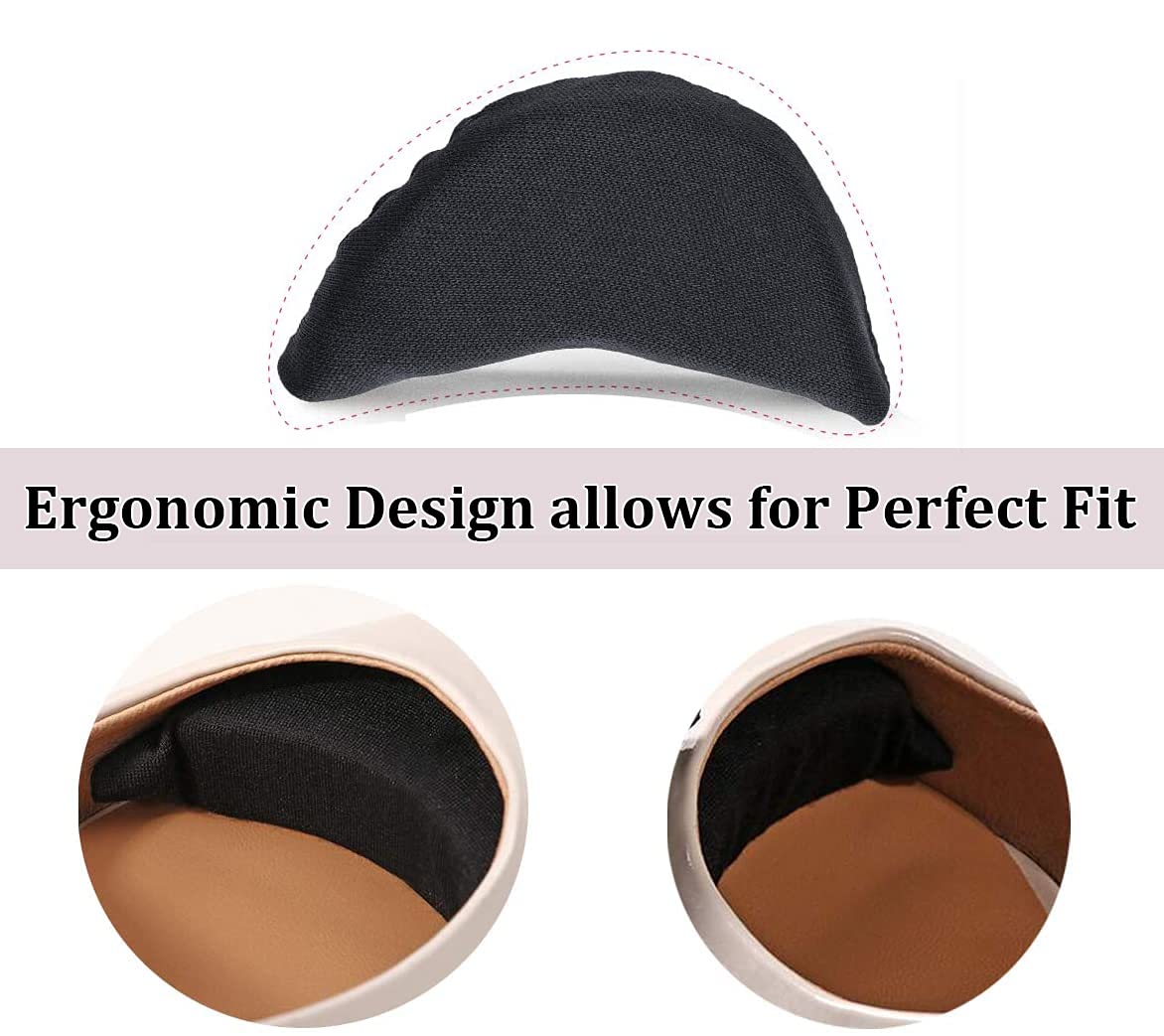 Toe Inserts For Shoes Too Big, 4 Pairs Shoe Inserts For Women Men, Foam Toe Filler, Shoe Fitters, Black And Beige
