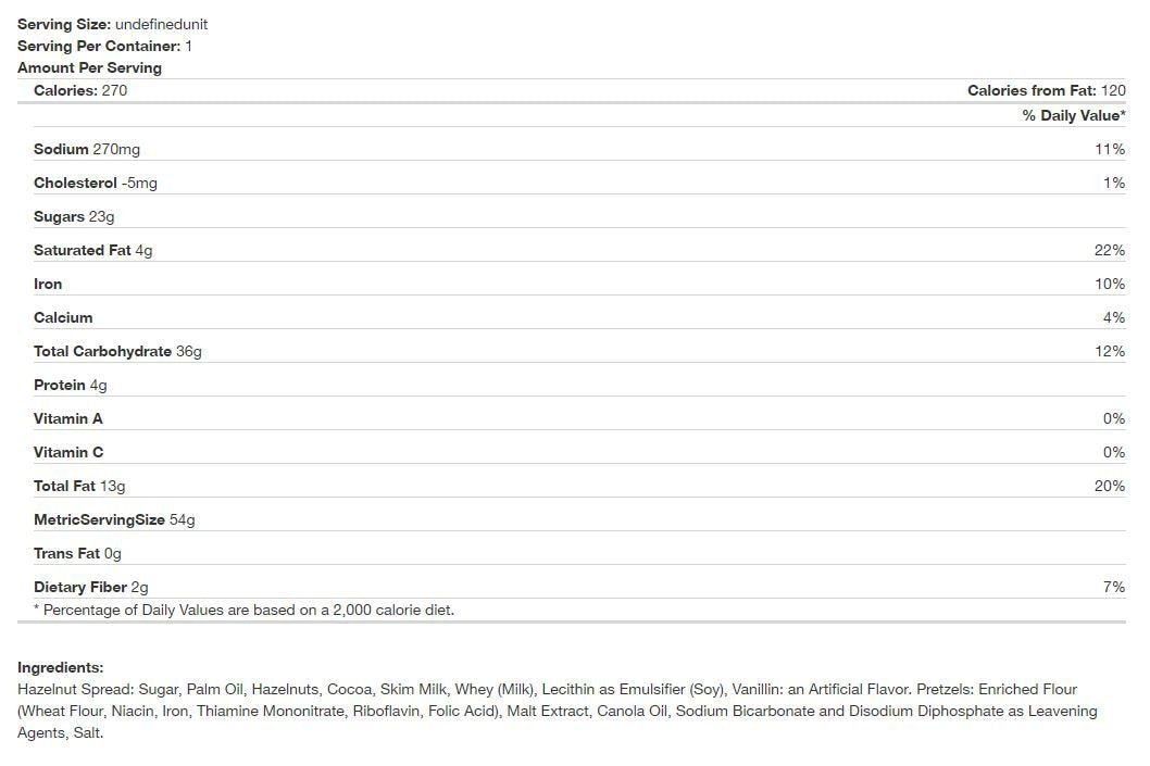 Nutella & GO! Hazelnut Cocoa Spread with Pretzel Sticks, 1.9 oz Each, Bulk 24 Pack, White