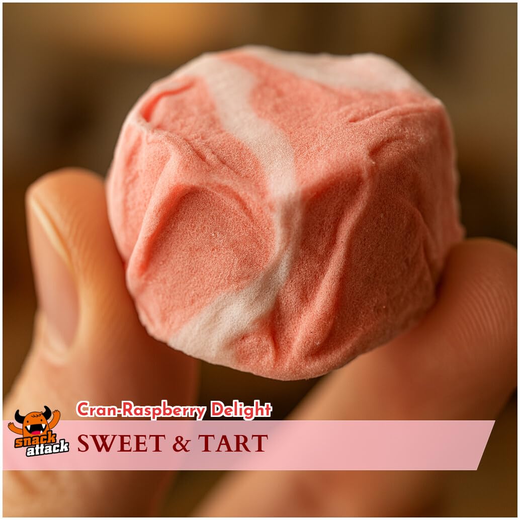 Cranberry Raspberry Salt Water Taffy by Snack Attack, Individually Wrapped Bulk 5lb Bag - Chewy Saltwater Taffy Candy | Gluten-F