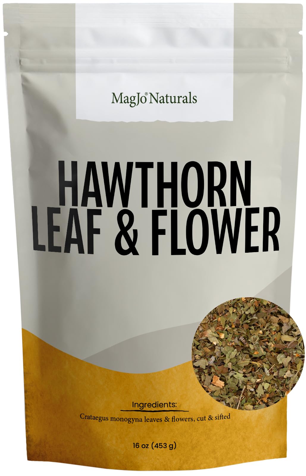 MagJo Naturals, Hawthorn Leaf and Flower (1 Pound), Wild-Crafted, Cut and Sifted, Dried Loose Leaf, Makes crisp cup of Hawthorn 