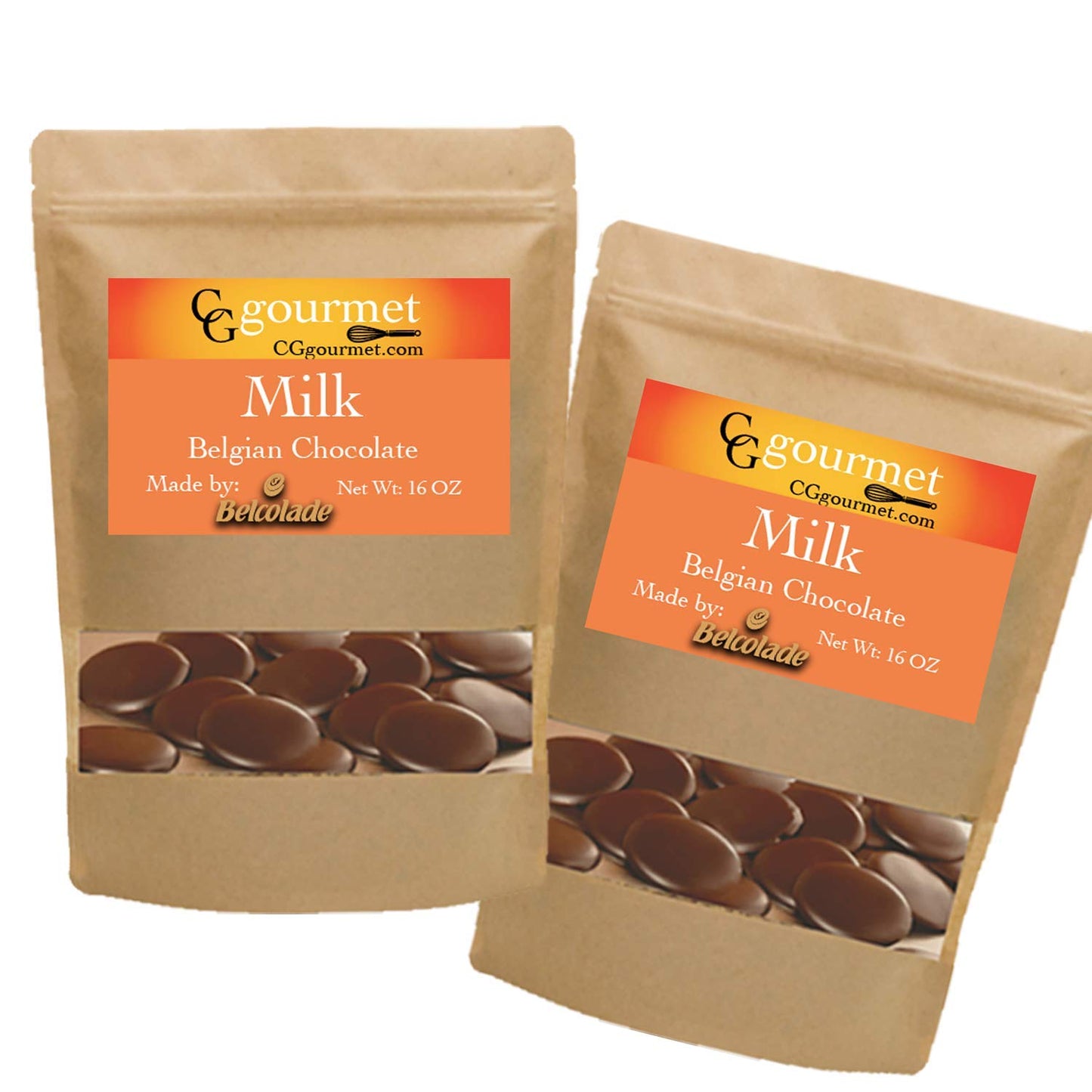 Belcolade Belgian Baking Milk Chocolate Discs - 2Lb - 2X1Lb Bags - Lait Selection 33%