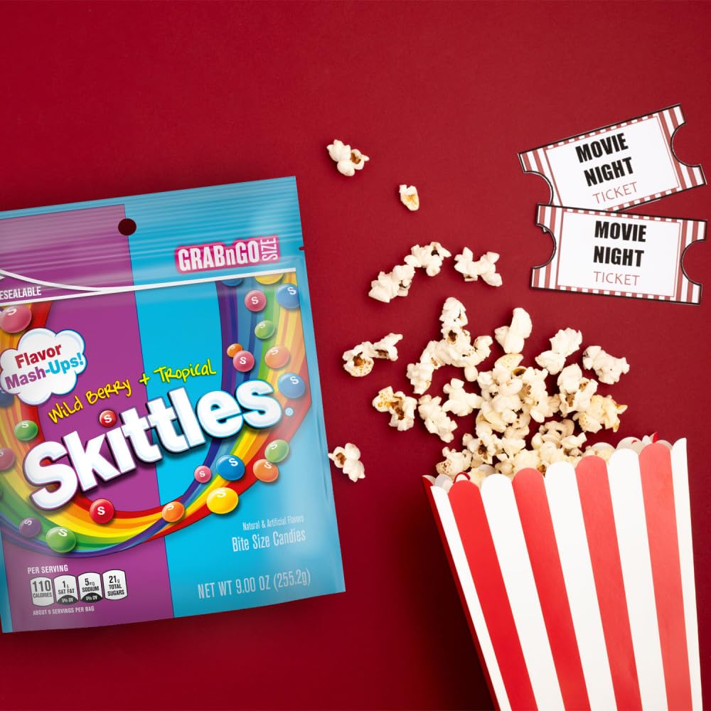 Skittles Mash-Ups Wild Berry And Tropical Candy, 9-Ounce Bag