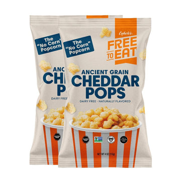 Cybele's Free-to-Eat Ancient Grain Pops - Healthy Snacks, All Natural, Gluten-Free, Vegan, No Preservatives or Additives (Chedda