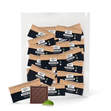 Zero Sugar Dark Chocolate Squares 80% Cocoa, Vegan, Gluten-Free, Stevia Sweetened Candy Bars, 45 Count
