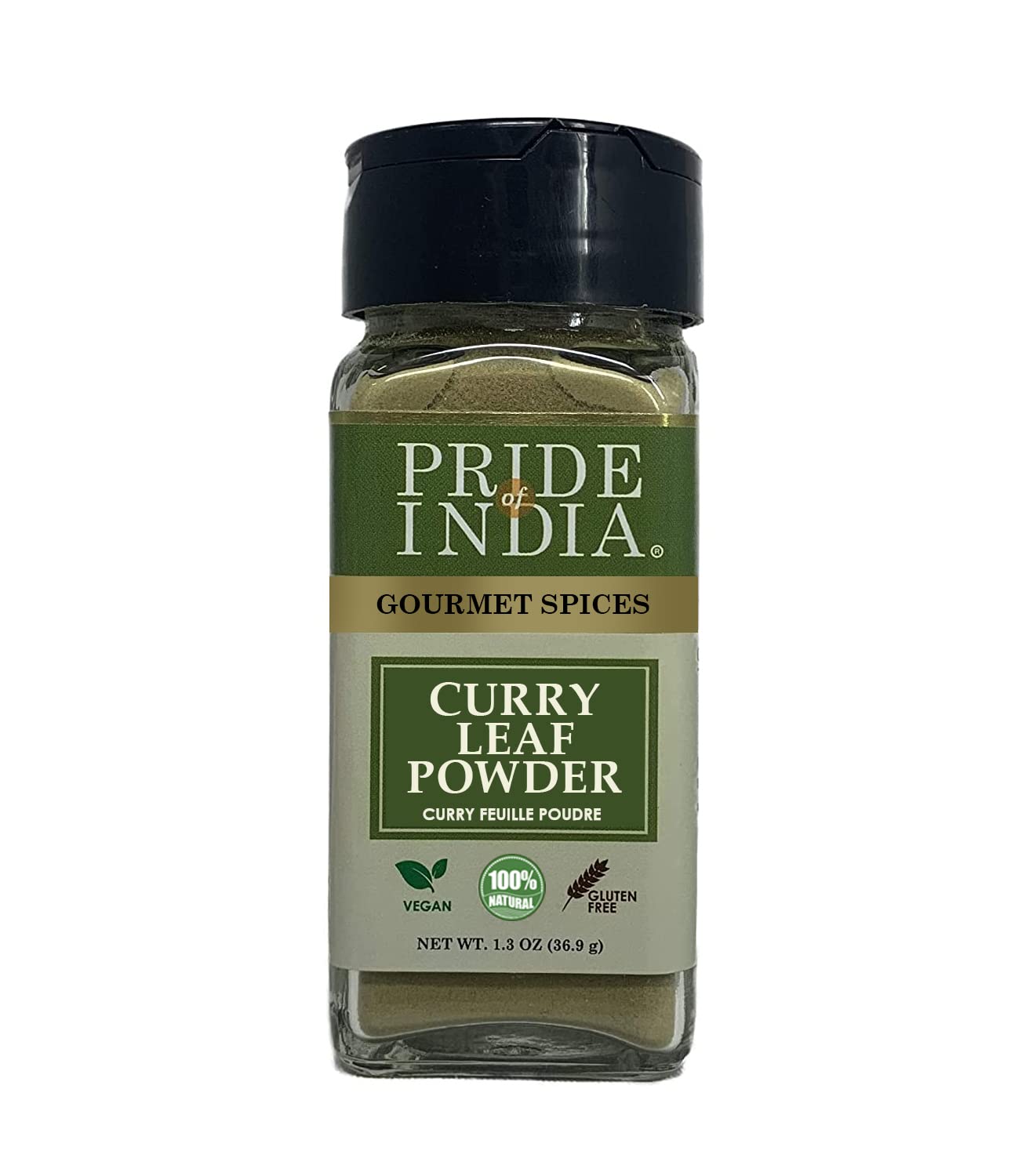 Pride of India - Curry Leaf Ground - Fresh Aroma/Distinct taste - No GMO/No Artificial Color - Traditional Indian Spice - Easy t