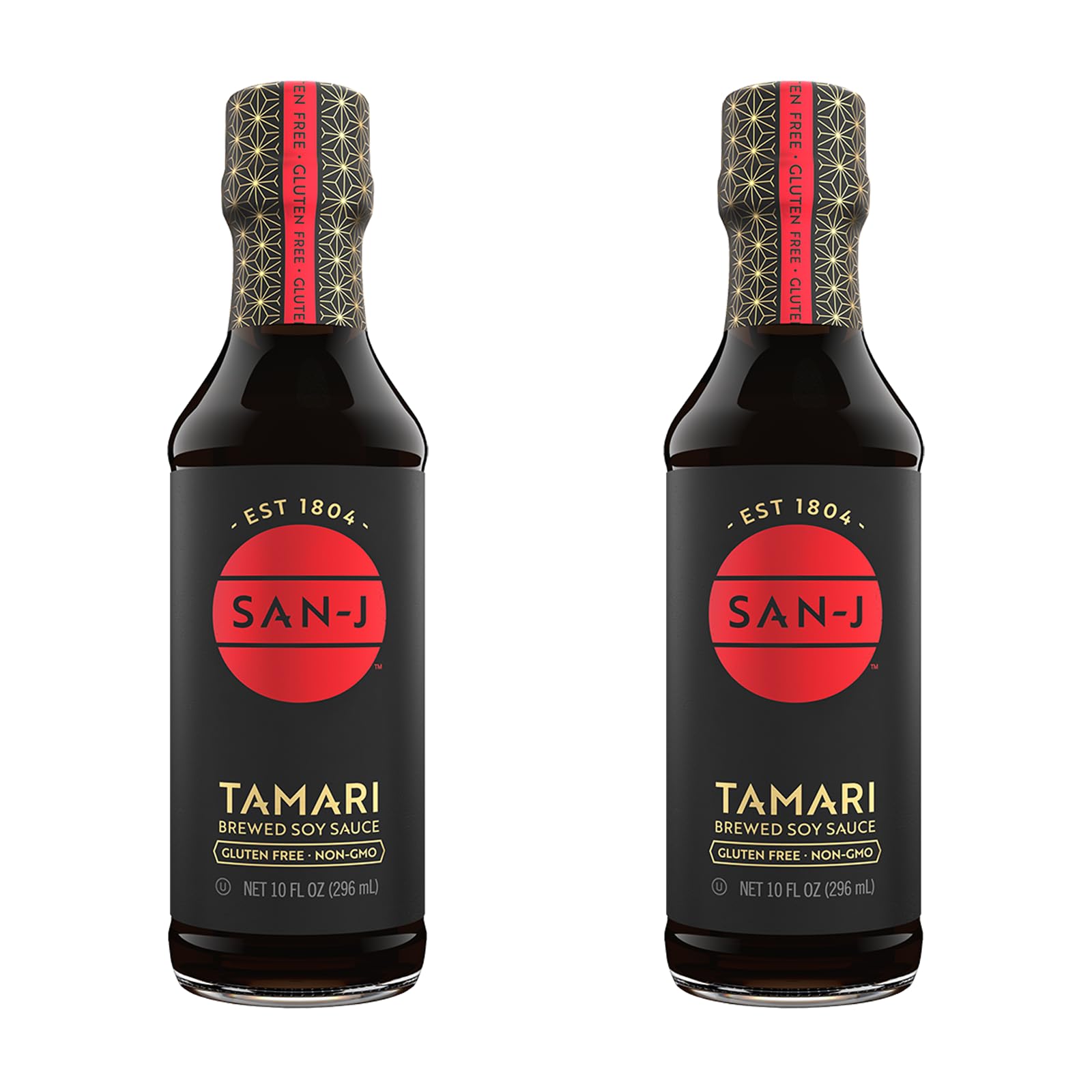 San-J - Gluten Free Tamari Soy Sauce - Specially Brewed - Made with 100% Soy - 10 oz. Bottles - 2 Pack