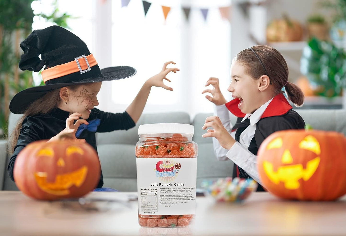Sarah'S Candy Factory Special Soft Jelly Pumpkin Candy In Jar, 3 Lbs