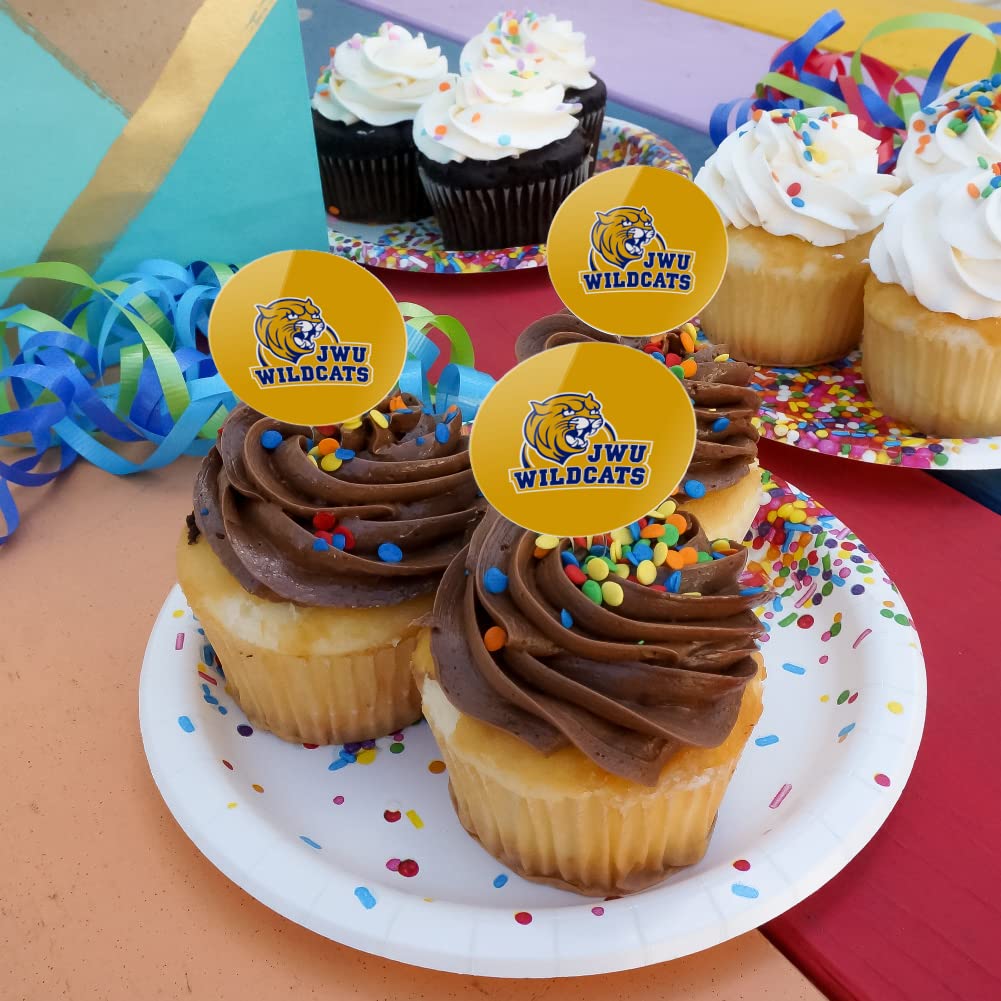 Johnson & Wales University Secondary Logo Cupcake Picks Toppers Decoration Set Of 6