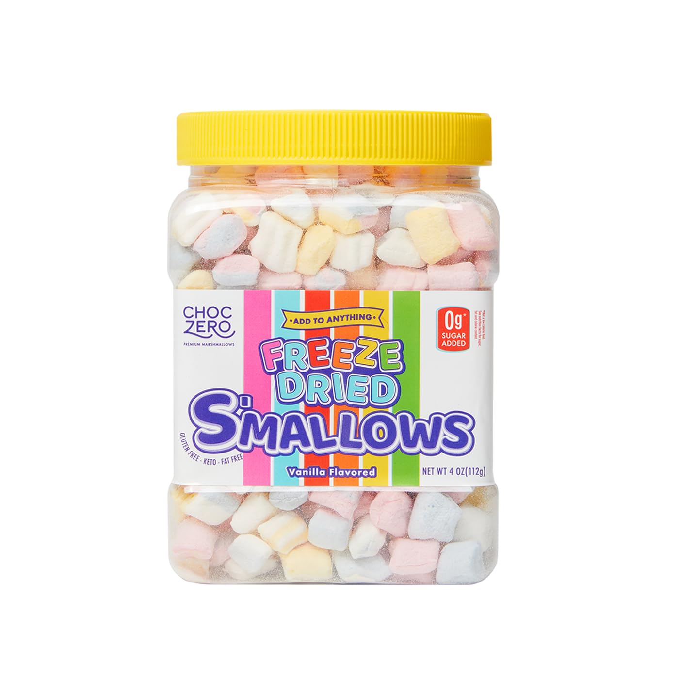 ChocZero Freeze Dried Marshmallow Bits - Zero Sugar Marshmallows - Keto, Fun Shapes, Baking, Ice Cream and Cereal Topping - 4 Ou