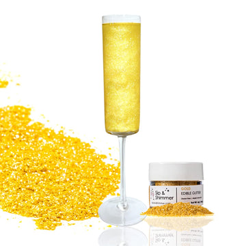 Sip & Shimmer Edible Glitter for Drinks – Gold Cocktail Glitter, Food-Grade, Kosher, Nut-Free, Gluten-Free, Small Size, Model 123-456