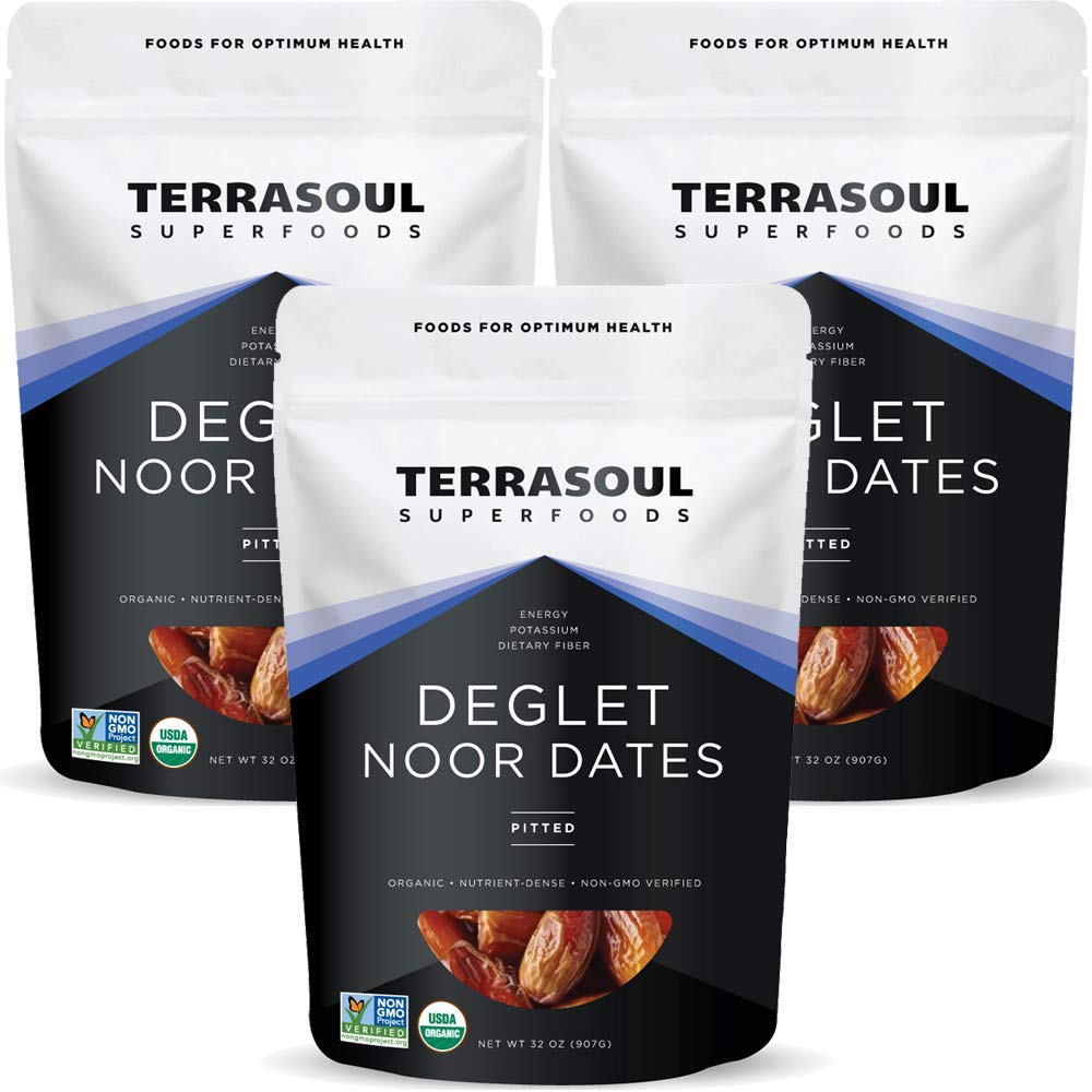 Terrasoul Superfoods Organic Deglet Dates, 6 Lbs (3 Pack) - Pitted | Fresh | Natural Sweetener