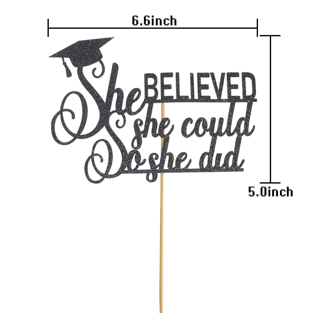 Graduation 2024 Cake Topper, She Did It Cake Sign, Congrats Grad Party Decorations, Black