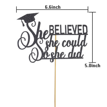 Graduation 2024 Cake Topper, She Did It Cake Sign, Congrats Grad Party Decorations, Black