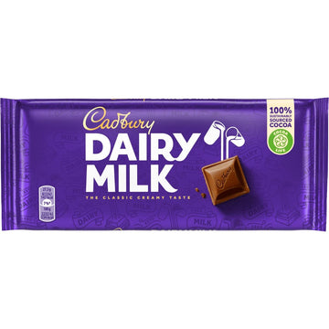 Cadbury Dairy Milk Packet Plastic Hand Held Chocolate, 110 G