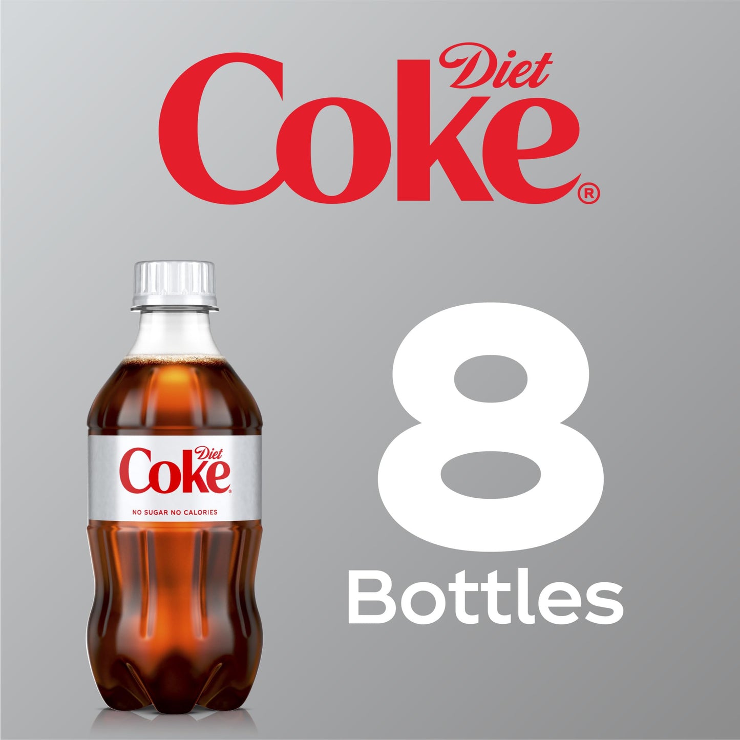 Diet Coke Diet Soda, Cola Soft Drink, 12 fl oz Bottles, 8 Pack, Model 049000105940