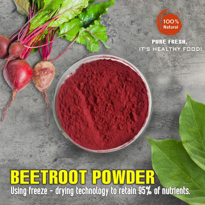Beetroot Powder 5.29 Oz (150G) Vietfarmfood: Freeze-Dried Extracted From 100% Pure, Sugar-Free. Used To Mix Mixed Drinks Fresh F