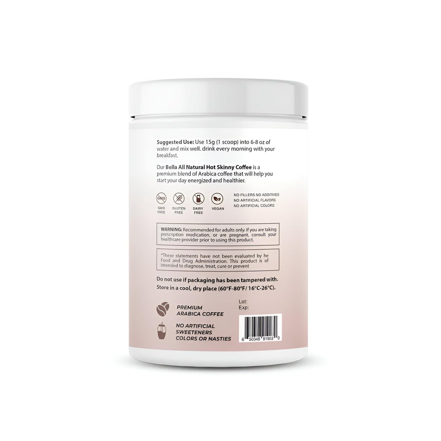 Bella All Natural Hot Coffee - Regular Size - All Natural Ingredients
