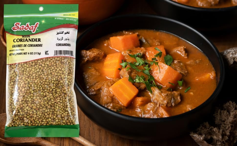 Sadaf Coriander Seeds Whole for Cooking - Mediterranean Cuisine - 4 Oz (Pack of 3) - Kosher