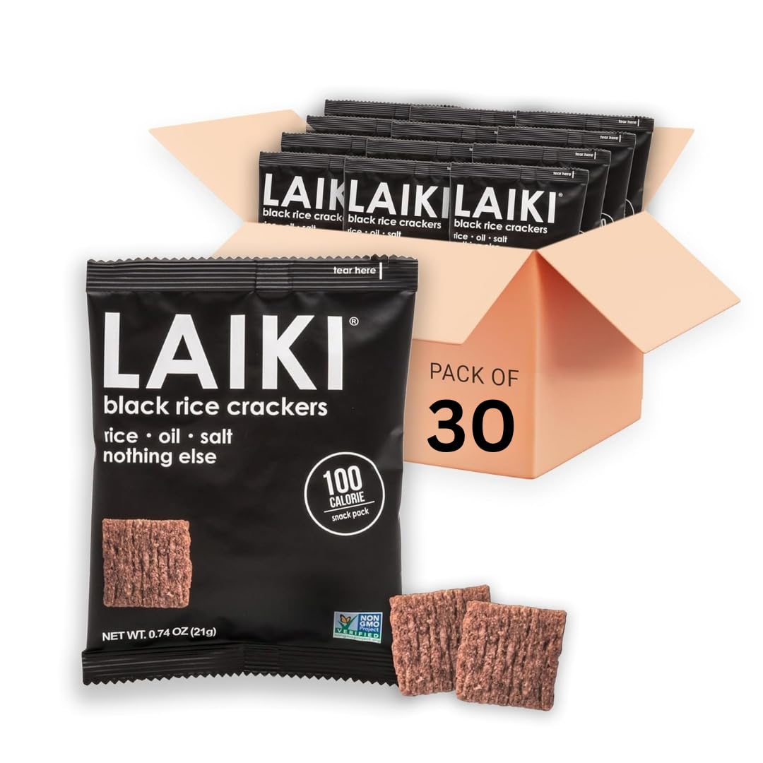 LAIKI Gluten Free Rice  ers - Low Sodium Vegan Snack - 0.74 oz Pack of 30