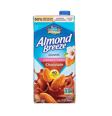 Blue Diamond Breeze Unsweetened Chocolate, 32-ounces (Pack of 6)