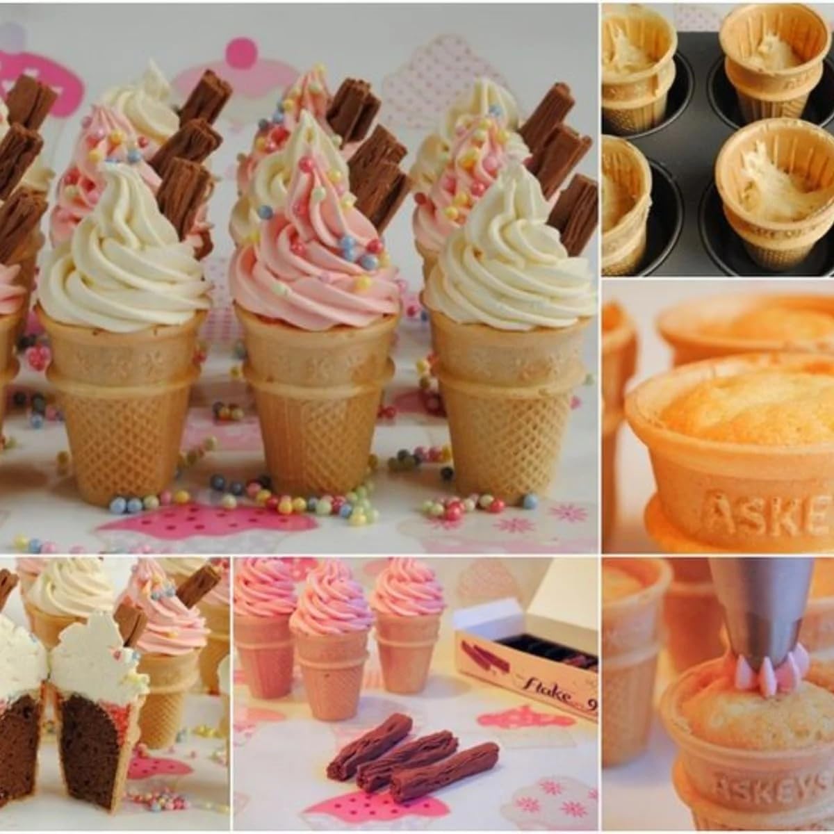 Joy Mini cups Miniature Ice cream cones For Kids Desserts cupcake cones cake Pops 42 count (1 Box42 cones)