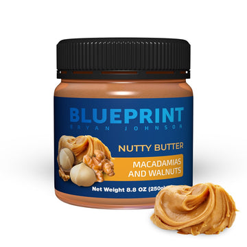 Blueprint Bryan Johnson Nutty Butter - Macadamia & Walnut - Keto Snack, 8.8 oz - Vegan, Non-GMO, No Added Sugar