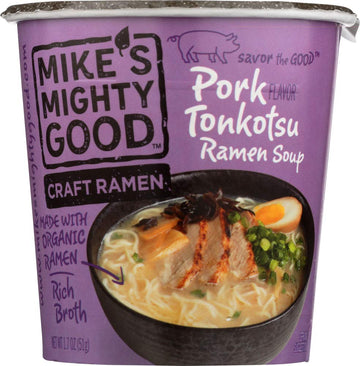 MIKES MIgHTY gOOD Organic Tonkotsu Ramen cup pork 1.7 Oz