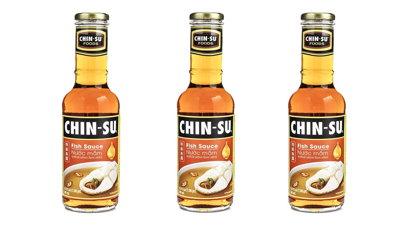 3 Packs - Chinsu Fish Sauce Glass Bottle - Nuoc Mam Chinsu - 500ml