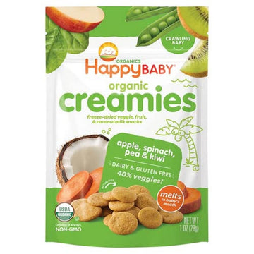 Happy Baby Organics Creamies Freeze-Dried Veggie & Fruit Snacks With Coconut Milk, 1 Oz