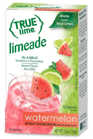 New Flavor: True Lime | Watermelon Aqua Fresca 10Ct Each Box. True Lemon | True Citrus Non Gmo And No Gluten, 1.06 Ounce (Pack Of 4)